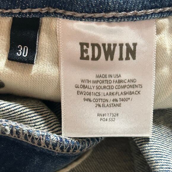 Edwin Women's Lark Mid-Rise Bootcut Denim Jeans Flashback Medium Wash 30 New - Picture 11 of 11